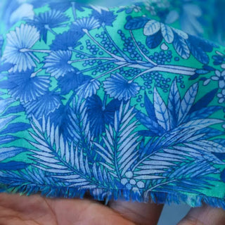 Italian Fashion Designer Floral Blue Non-Stretch Tencel™ / Lyocell Cotton Blended Plain Woven DS03637