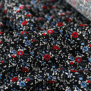 Italian Fashion Designer Floral Black Non-Stretch Tencel™ / Lyocell Cotton Blended Twill DS03638