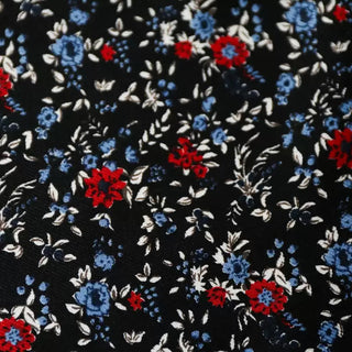 Italian Fashion Designer Floral Black Non-Stretch Tencel™ / Lyocell Cotton Blended Twill DS03638