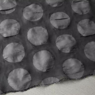 Japanese Fashion Designer Polka Dot Gray Non-Stretch Salt Shrinking / Puckered Triacetate Polyester Blended Jacquard Satin DS03641