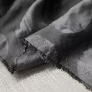Japanese Fashion Designer Polka Dot Gray Non-Stretch Salt Shrinking / Puckered Triacetate Polyester Blended Jacquard Satin DS03641