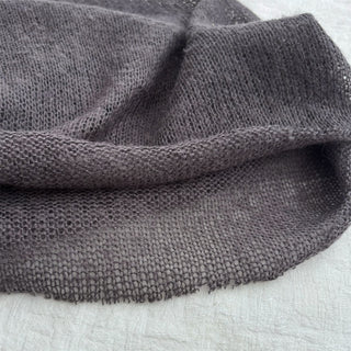 Korean Fashion Designer Solid Gray Stretch Open Weave Acrylic Wool Blended Sweater Knit DS06532