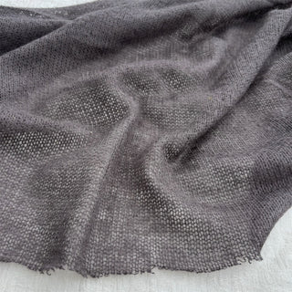 Korean Fashion Designer Solid Gray Stretch Open Weave Acrylic Wool Blended Sweater Knit DS06532