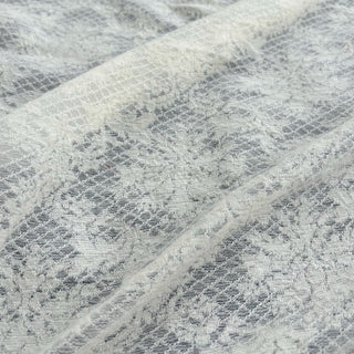 Italian Fashion Designer Floral Off-White Stretch Wool Polyester Blended Jacquard Lace DS06533