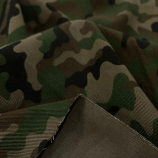 Japanese Fashion Designer Camouflage Green Non-Stretch Cotton Twill DS06541