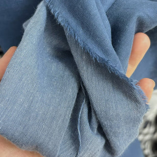 Japanese Fashion Designer Solid Blue Non-Stretch Cotton Double Gauze DS06545