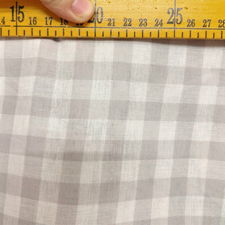 Japanese Fashion Designer Gingham Off-White Non-Stretch Cotton Double Gauze DS06546