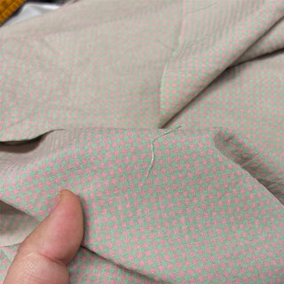 French Fashion Designer Gingham Green Non-Stretch Salt Shrinking / Puckered Linen Cotton Blended Seersucker DS06551