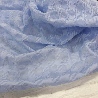 Japanese Fashion Designer Houndstooth Blue Non-Stretch Salt Shrinking / Puckered Cotton Seersucker DS06553