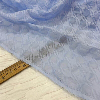 Japanese Fashion Designer Houndstooth Blue Non-Stretch Salt Shrinking / Puckered Cotton Seersucker DS06553