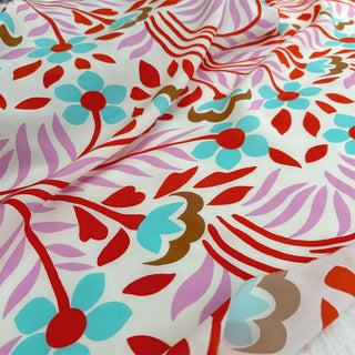 Rhode Floral Multi Color Non-Stretch Viscose Plain Woven DS06603