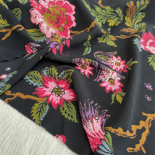 Rhode Floral Multi Color Non-Stretch Viscose Plain Woven DS06605