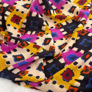 Rhode Geometric Multi Color Non-Stretch Viscose Plain Woven DS06606