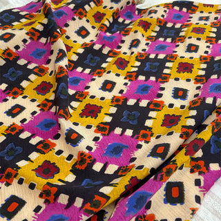 Rhode Geometric Multi Color Non-Stretch Viscose Plain Woven DS06606