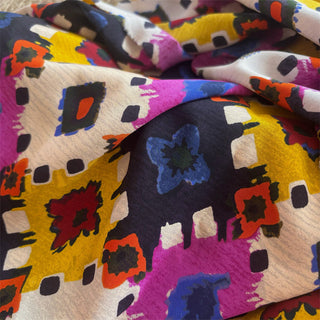 Rhode Geometric Multi Color Non-Stretch Viscose Plain Woven DS06606