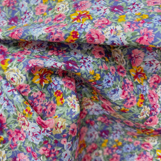 Japanese Fashion Designer Floral Multi Color Non-Stretch Cotton Broadcloth Poplin DS06616