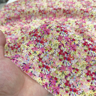 Japanese Fashion Designer Floral Pink Non-Stretch Cotton Crepe DS06619