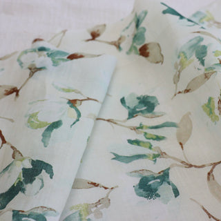 Japanese Fashion Designer Floral Multi Color Non-Stretch Ramie Plain Woven DS06626