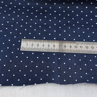 Japanese Fashion Designer Polka Dot Blue Non-Stretch Linen Plain Woven DS06627