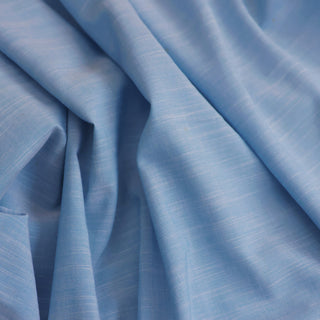 Italian Fashion Designer Stripes Blue Non-Stretch Mulberry Silk Cotton Blended Plain Woven DS06632 -20 Momme