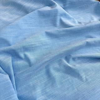 Italian Fashion Designer Stripes Blue Non-Stretch Mulberry Silk Cotton Blended Plain Woven DS06632 -20 Momme