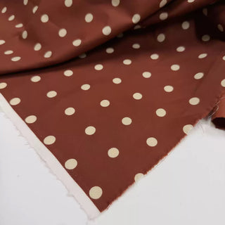 Japanese Fashion Designer Polka Dot Orange Non-Stretch Cotton Plain Woven DS06637