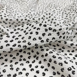 Japanese Fashion Designer Floral Off-White Non-Stretch Salt Shrinking / Puckered Cotton Seersucker DS06640