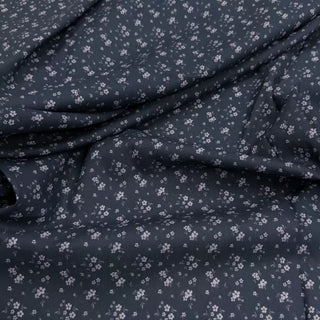 Japanese Fashion Designer Floral Blue Non-Stretch Cotton Plain Woven DS06641