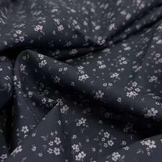 Japanese Fashion Designer Floral Blue Non-Stretch Cotton Plain Woven DS06641