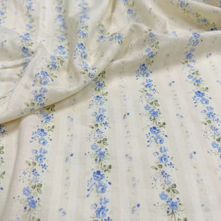 French Fashion Designer Floral Off-White Non-Stretch Sand Washed Cotton Linen Blended Dobby Jacquard DS06642