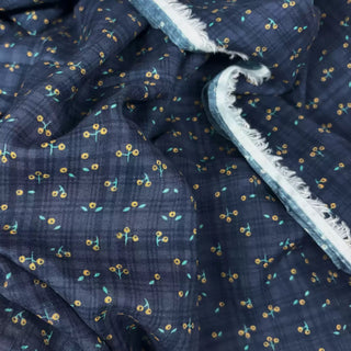French Fashion Designer Plaid Blue Non-Stretch Salt Shrinking / Puckered Cotton Plain Woven DS06644