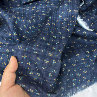 French Fashion Designer Plaid Blue Non-Stretch Salt Shrinking / Puckered Cotton Plain Woven DS06644