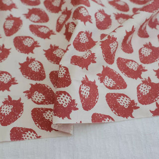 Japanese Fashion Designer Fruits and Vegetables Off-White Non-Stretch Cotton Broadcloth Poplin DS06647