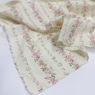 French Fashion Designer Floral Off-White Non-Stretch Cotton Dobby Jacquard DS06650