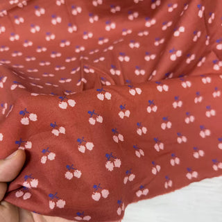 Korean Fashion Designer Fruits and Vegetables Red Non-Stretch Cotton Plain Woven DS06651