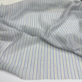 Korean Fashion Designer Stripes Blue Non-Stretch Tencel™ / Lyocell Cotton Blended Georgette DS06661
