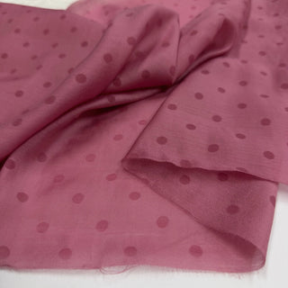Japanese Fashion Designer Polka Dot Pink Non-Stretch Tencel™ / Lyocell Cotton Blended Plain Woven DS06662