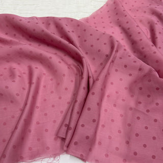 Japanese Fashion Designer Polka Dot Pink Non-Stretch Tencel™ / Lyocell Cotton Blended Plain Woven DS06662
