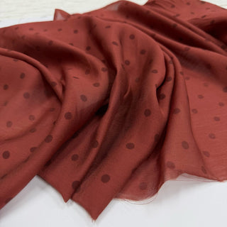 Japanese Fashion Designer Polka Dot Red Non-Stretch Tencel™ / Lyocell Cotton Blended Plain Woven DS06663