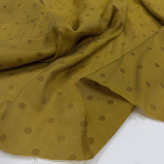 Japanese Fashion Designer Polka Dot Chartreuse Non-Stretch Tencel™ / Lyocell Cotton Blended Plain Woven DS06664