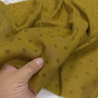 Japanese Fashion Designer Polka Dot Chartreuse Non-Stretch Tencel™ / Lyocell Cotton Blended Plain Woven DS06664