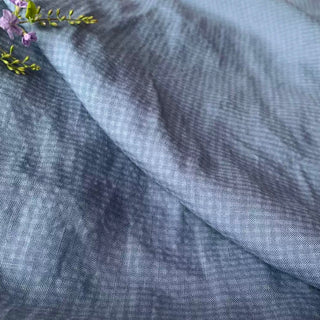 French Fashion Designer Solid Blue Non-Stretch Salt Shrinking / Puckered Linen Seersucker DS08602