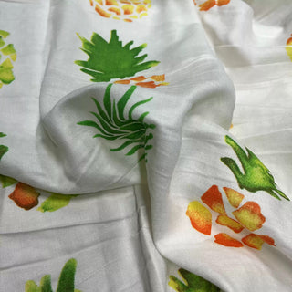 Japanese Fashion Designer Fruits and Vegetables Off-White Non-Stretch Cotton Double Gauze DS09602
