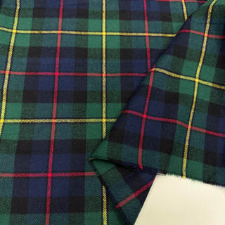 Korean Designer Plaid Green Non-Stretch Peached Cotton Flannel DS09607