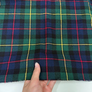 Korean Designer Plaid Green Non-Stretch Peached Cotton Flannel DS09607
