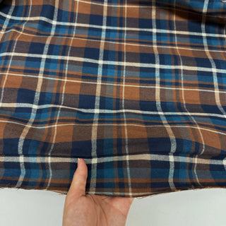 Japanese Designer Plaid Orange Non-Stretch Peached Cotton Flannel DS09609