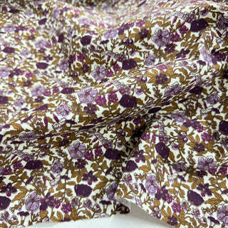 Japanese Designer Floral Multi Color Non-Stretch Cotton Corduroy DS09610