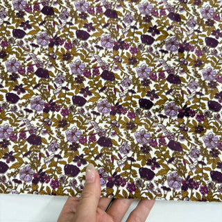 Japanese Designer Floral Multi Color Non-Stretch Cotton Corduroy DS09610
