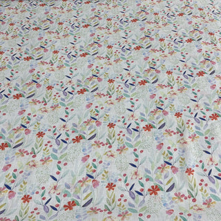 Yardblox Exclusive Japanese Artisan Independent Designer Floral White/Multi Color Non-Stretch Ramie Plain Woven DS11511