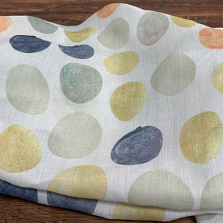 Yardblox Exclusive Japanese Artisan Independent Designer Dot/Polka Dot White/Multi Color Non-Stretch Ramie Plain Woven DS11512